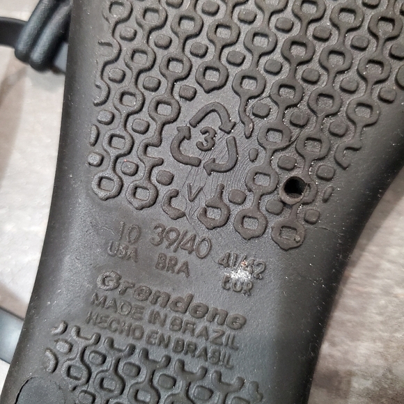 Ipanema Black & Silver Sandals. Women Size 10 US. Made In Brazil. - Picture 3 of 6